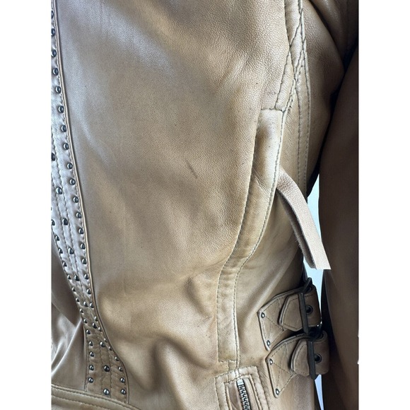 *Flawed Harley Davidson Women's Calamity Fringe Leather Jacket Brown Medium - Picture 8 of 16